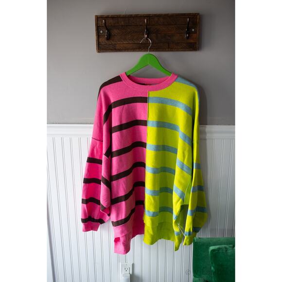 Free People Uptown Stripe Pullover Sweater Small NEW - Picture 3 of 4